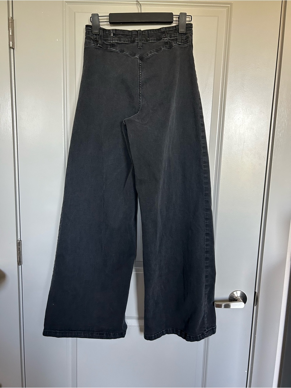 We The Free High-Waist Wide Leg Jeans in Charcoal - Picture 7 of 9